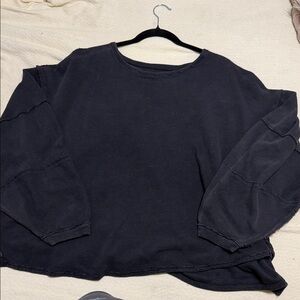 We The Free Black Ribbed Top